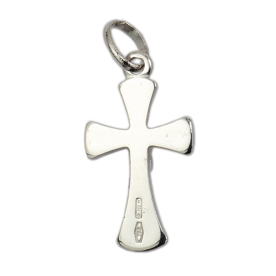Rounded Cross Pendant White Gold