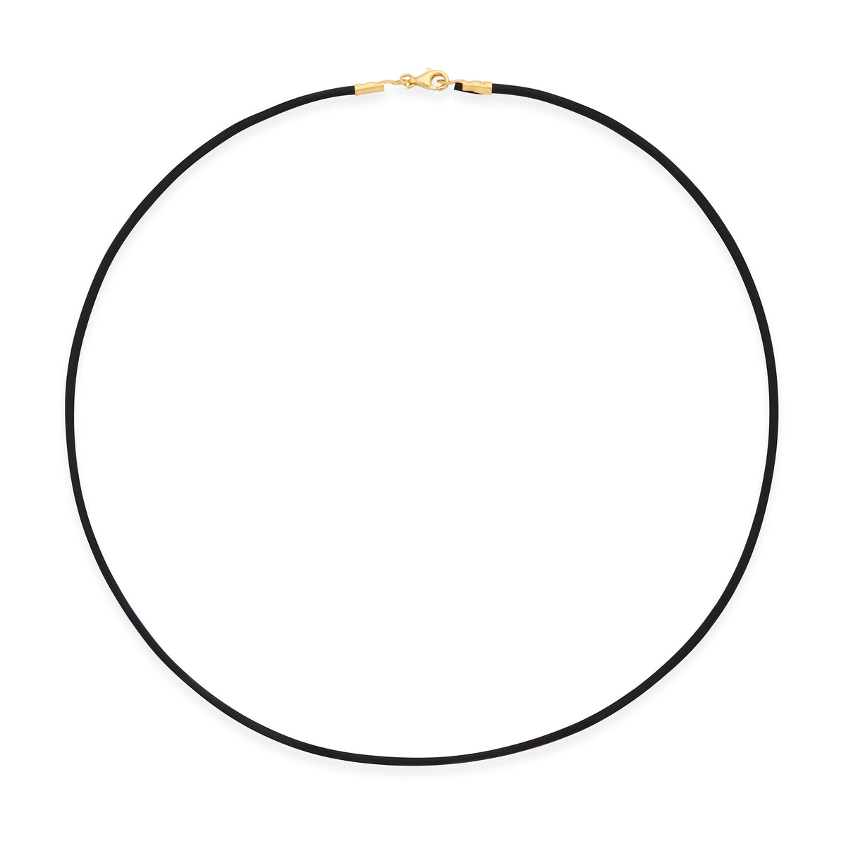 Rubber Cord Necklace with Gold-plated Sterling Silver
