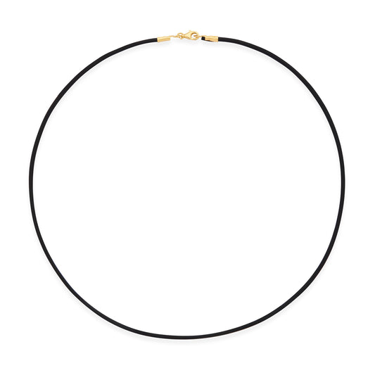 Rubber Cord Necklace with Gold-plated Sterling Silver