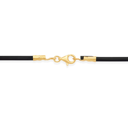 Rubber Cord Necklace with Gold-plated Sterling Silver