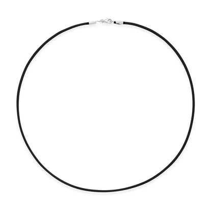 Rubber Cord Necklace with Sterling Silver
