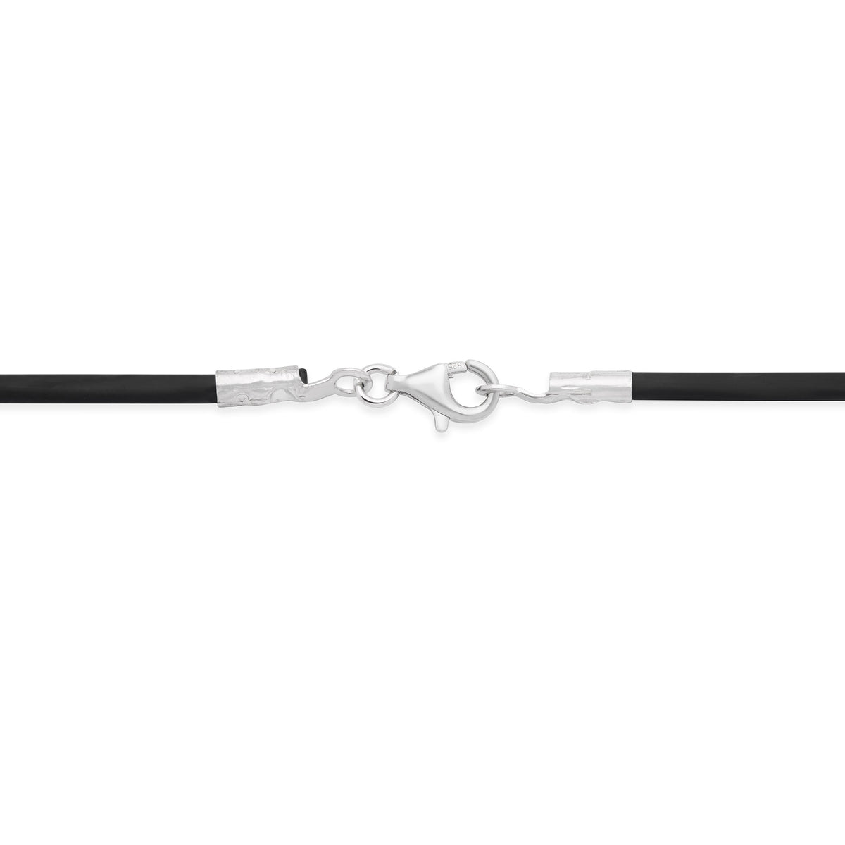Rubber Cord Necklace with Sterling Silver