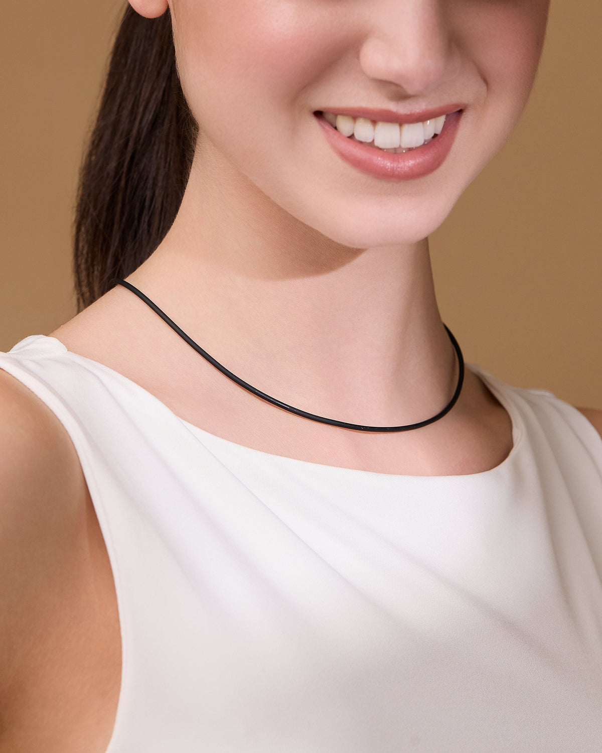 Rubber Cord Necklace with Sterling Silver