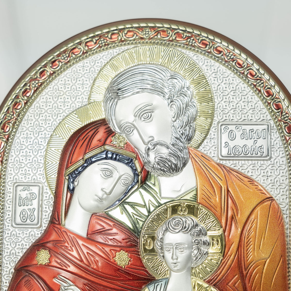 Sacred Family Bilaminated Sterling Silver Painting