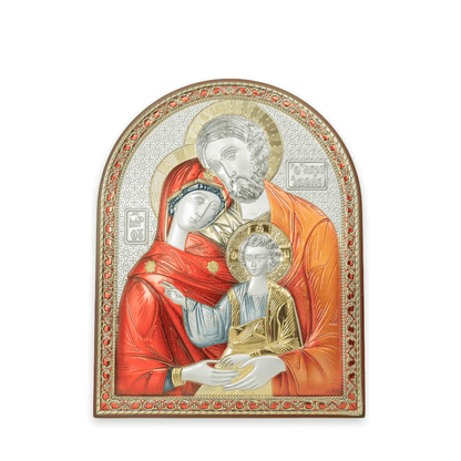 Sacred Family Bilaminated Sterling Silver Painting