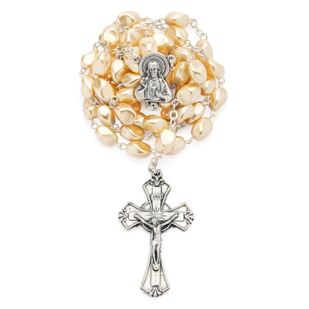 Sacred Heart of Jesus Fresh Water Pearls Rosary