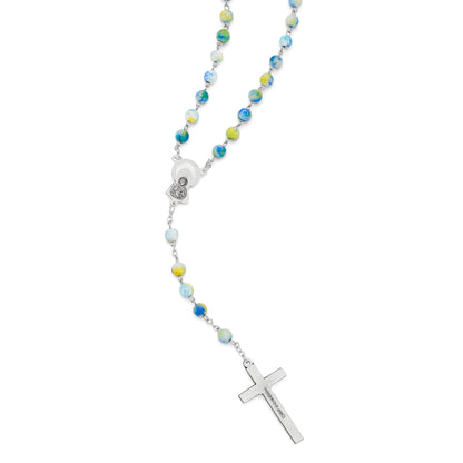Rosary with Blue and Green Calcite Beads