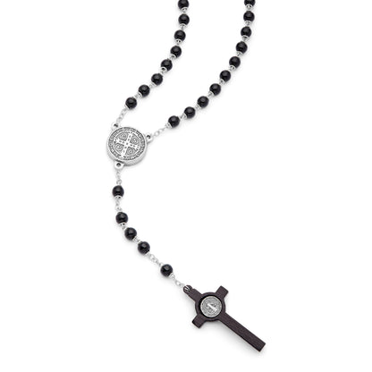 Saint Benedict Black Wooden Rosary