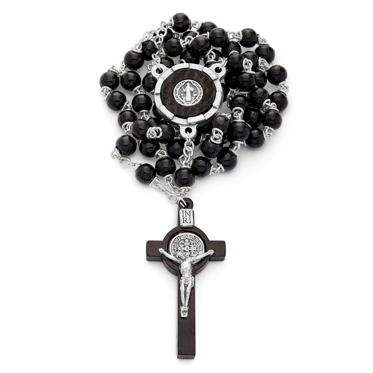Saint Benedict Black Wooden Rosary