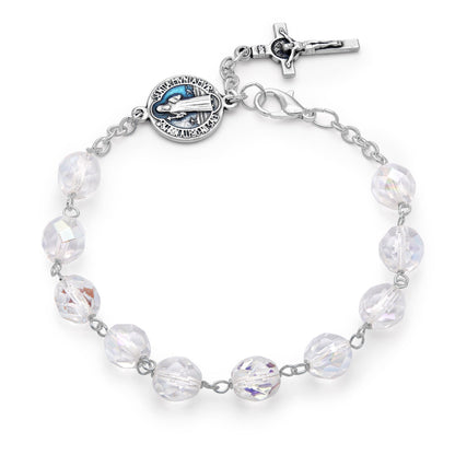 Saint Benedict Crystal Rosary Bracelet