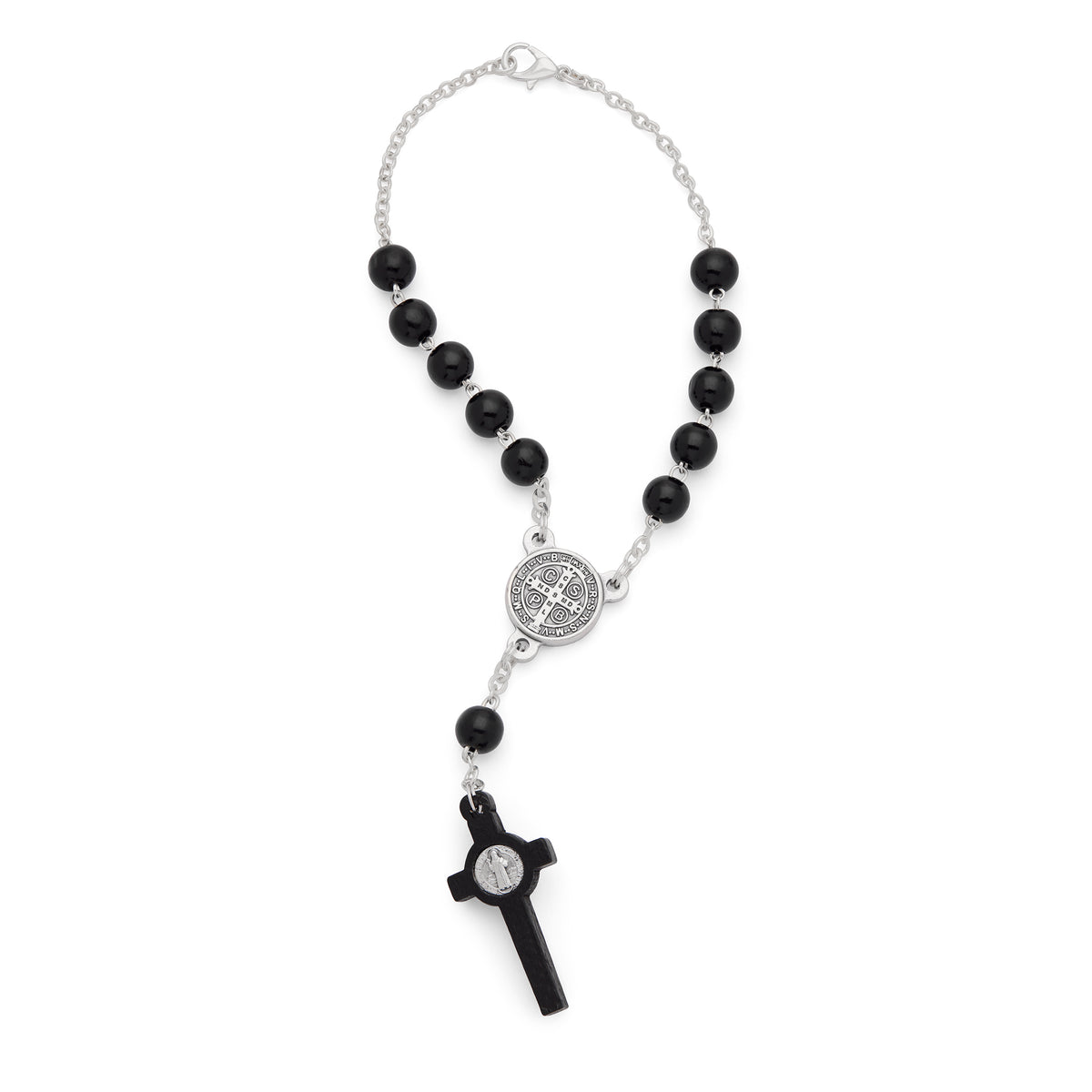 St. Benedict One-Decade Rosary in Black Wood