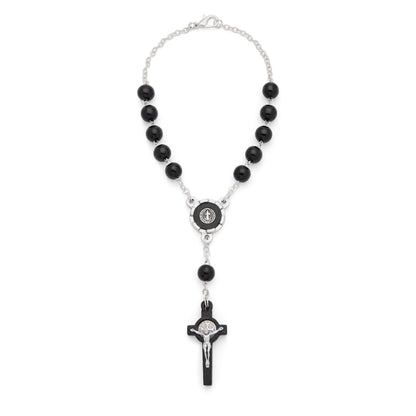 St. Benedict One-Decade Rosary in Black Wood