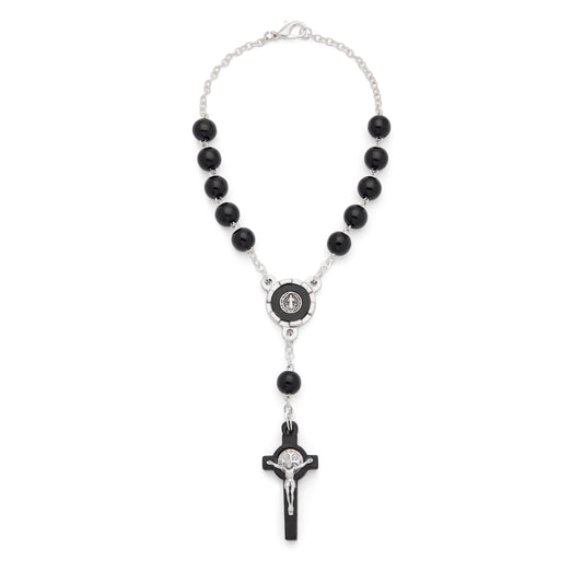 St. Benedict One-Decade Rosary in Black Wood
