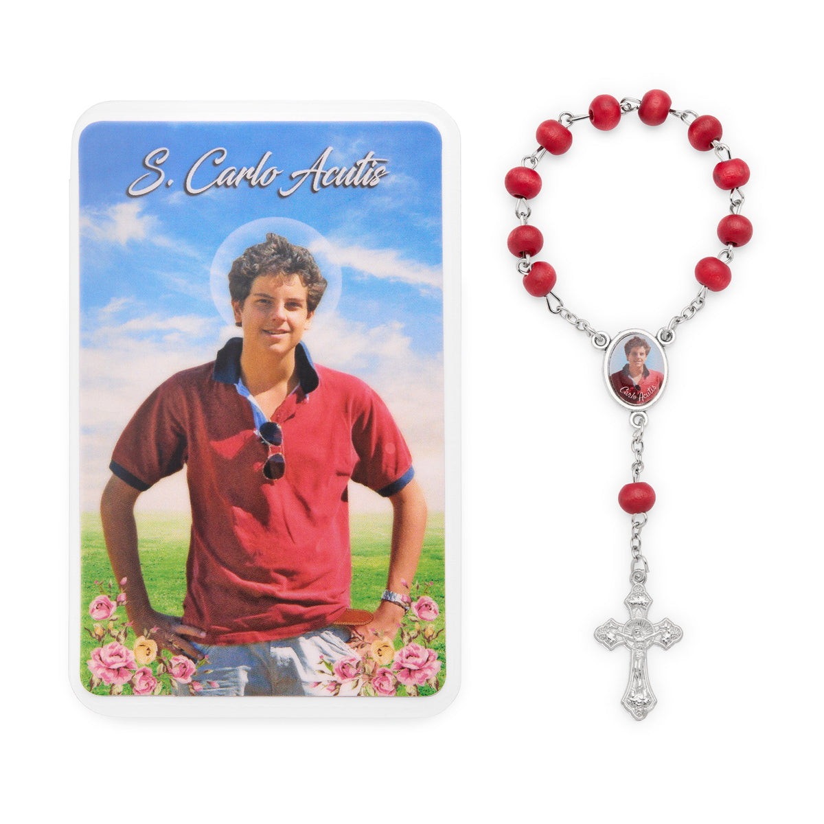 Saint Carlo Acutis One-Decade Rosary with Prayer Card