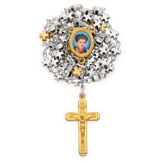 Saint Carlo Acutis Rosary with Cross-Shaped Metal Beads