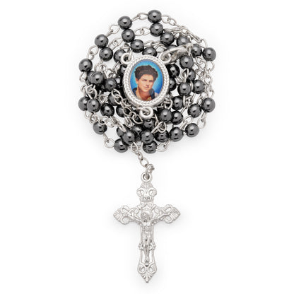 Saint Carlo Acutis Rosary with Hematite Beads