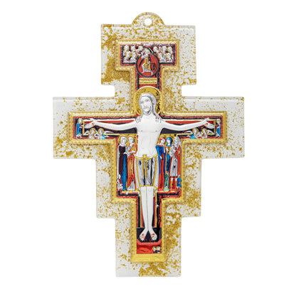 Colorful Murano Glass San Damiano Crucifix