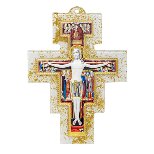 Colorful Murano Glass San Damiano Crucifix