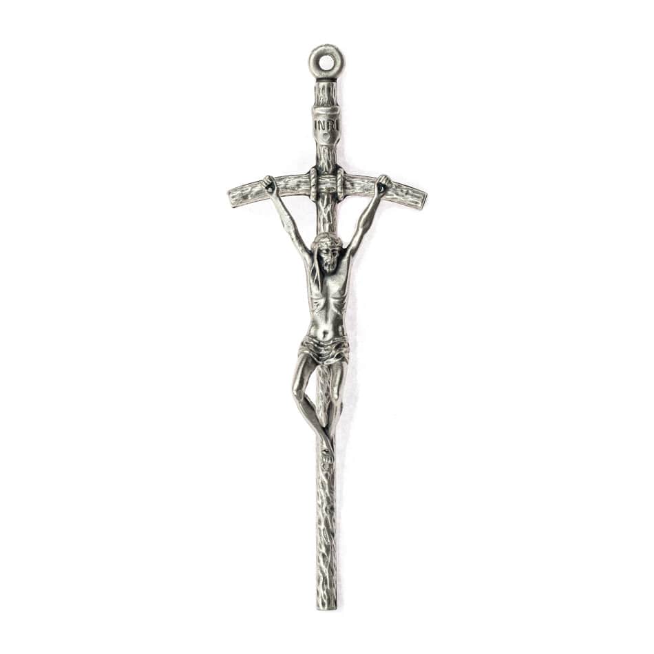 Saint John Paul II Pastorale Pewter Cross - 14 cm