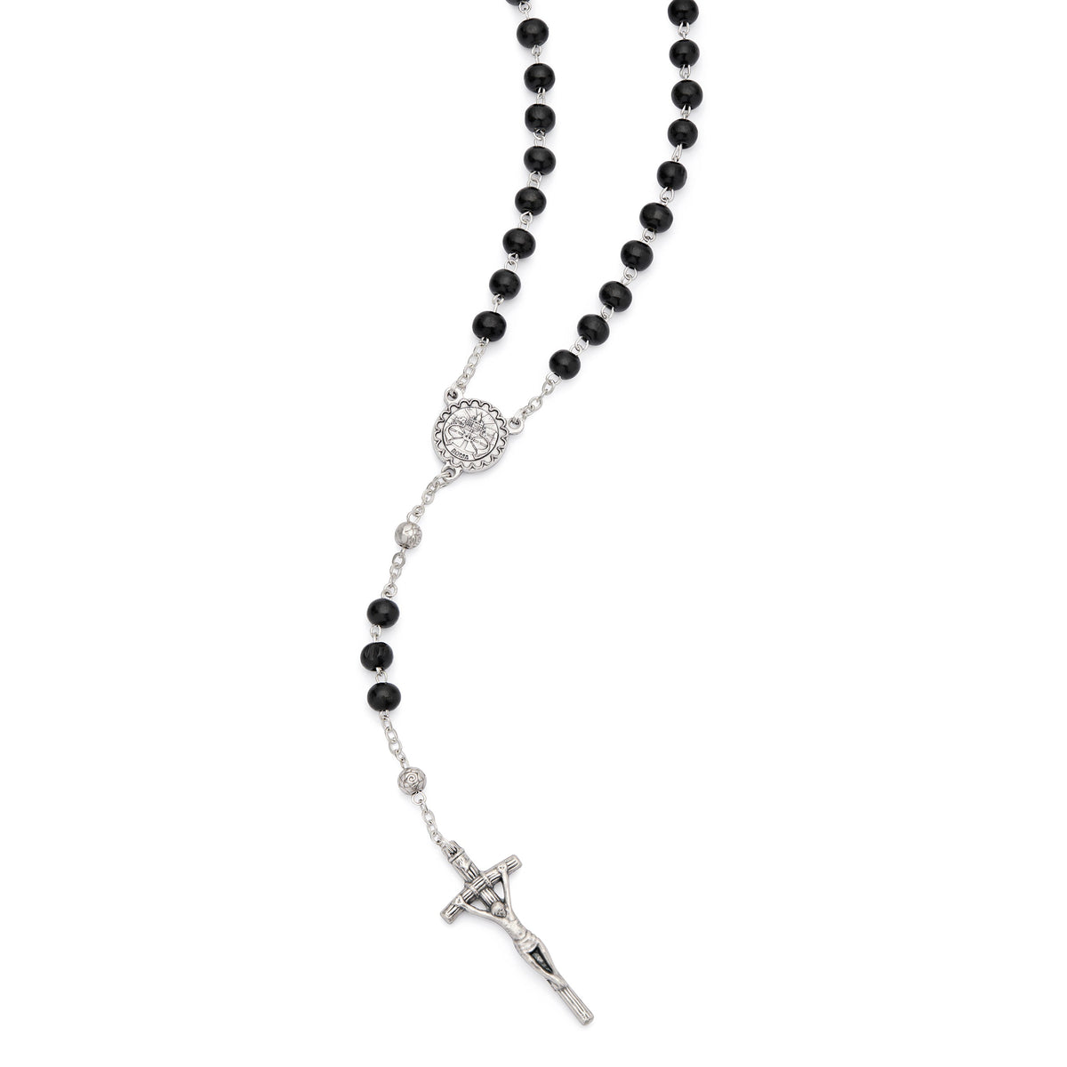 Saint John Paul II Rosary with Black Wood Beads