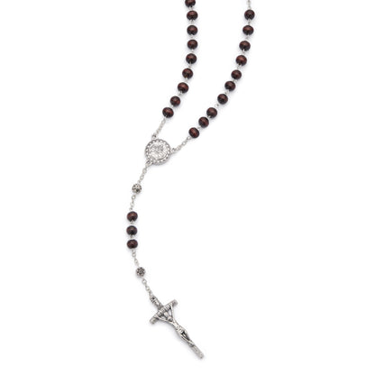 Saint John Paul II Rosary with Dark Brown Wood Beads