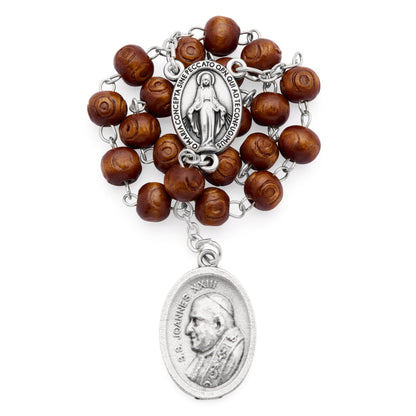 Saint John XXIII Wooden Devotional Rosary