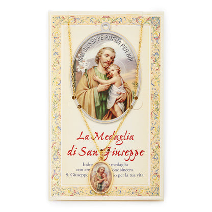 Saint Joseph Holy Card and Medal with the Chain