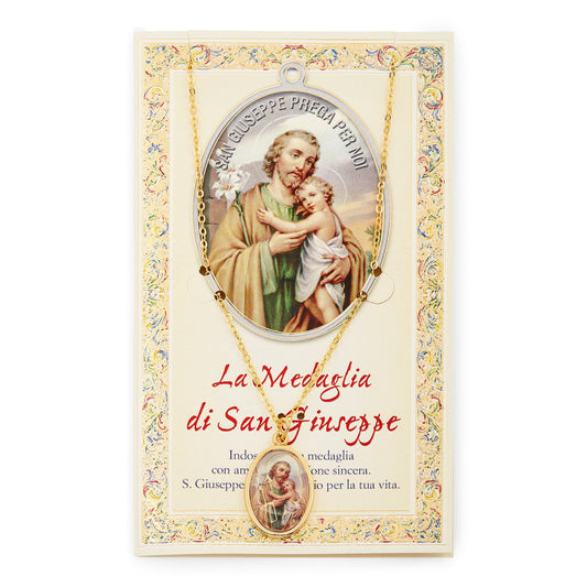 Saint Joseph Holy Card and Medal with the Chain