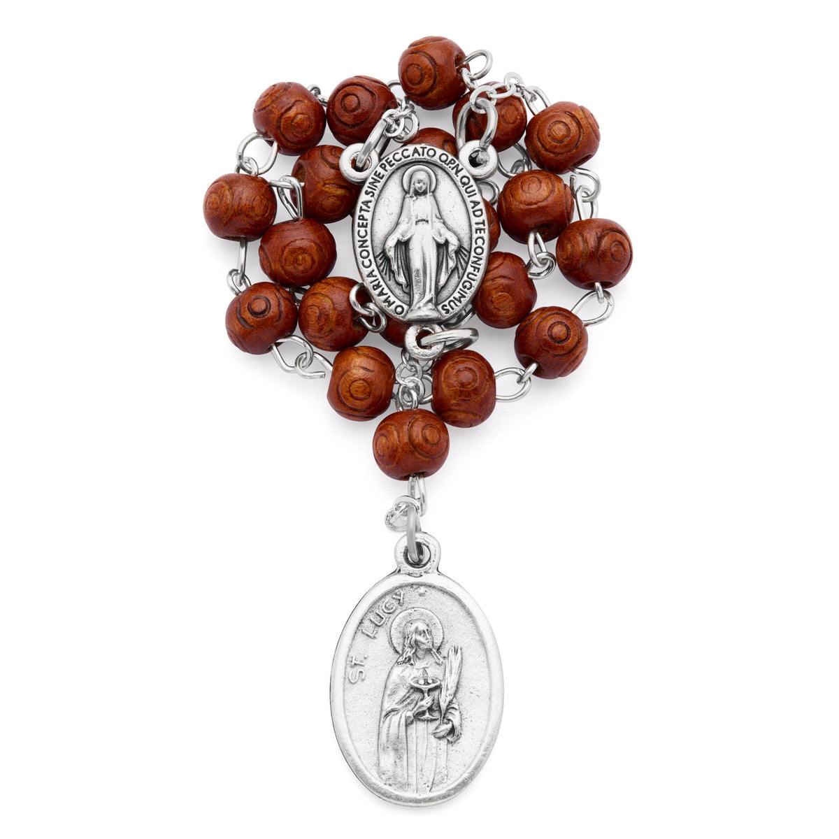 Saint Lucy Wooden Devotional Rosary