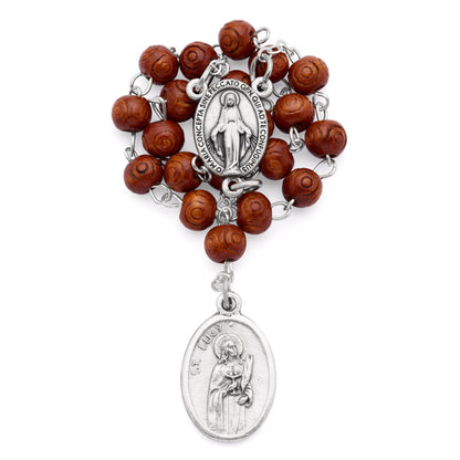 Saint Lucy Wooden Devotional Rosary