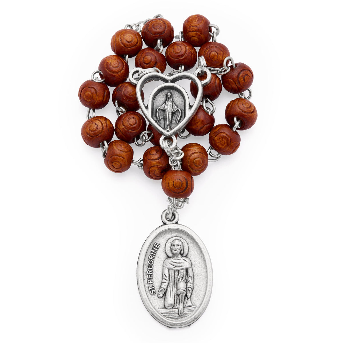 Saint Peregrine Wooden Devotional Rosary