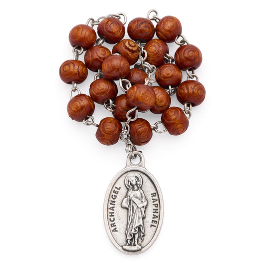 Saint Raphael Wooden Devotional Rosary