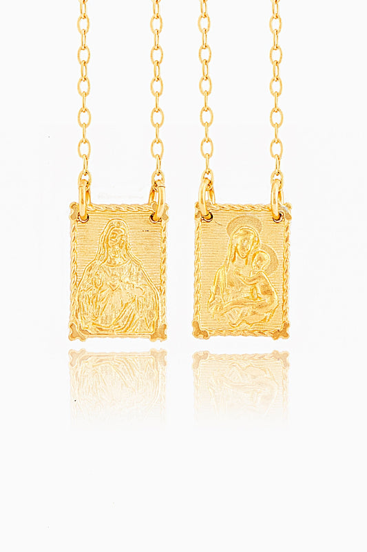 SCAPULAR STERLING SILVER 925 GOLD PLATED