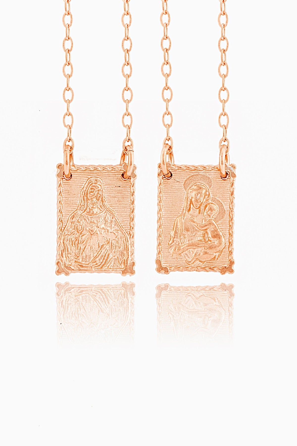 SCAPULAR STERLING SILVER 925 ROSE GOLD PLATED