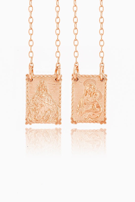SCAPULAR STERLING SILVER 925 ROSE GOLD PLATED