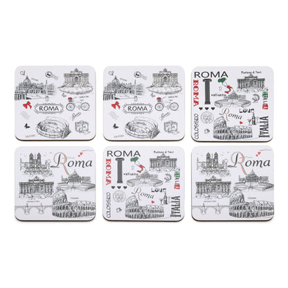 Set of Coasters with Rome's Symbols