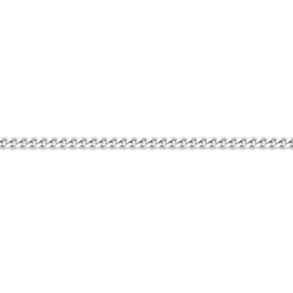Short White Gold Curb Chain Necklace