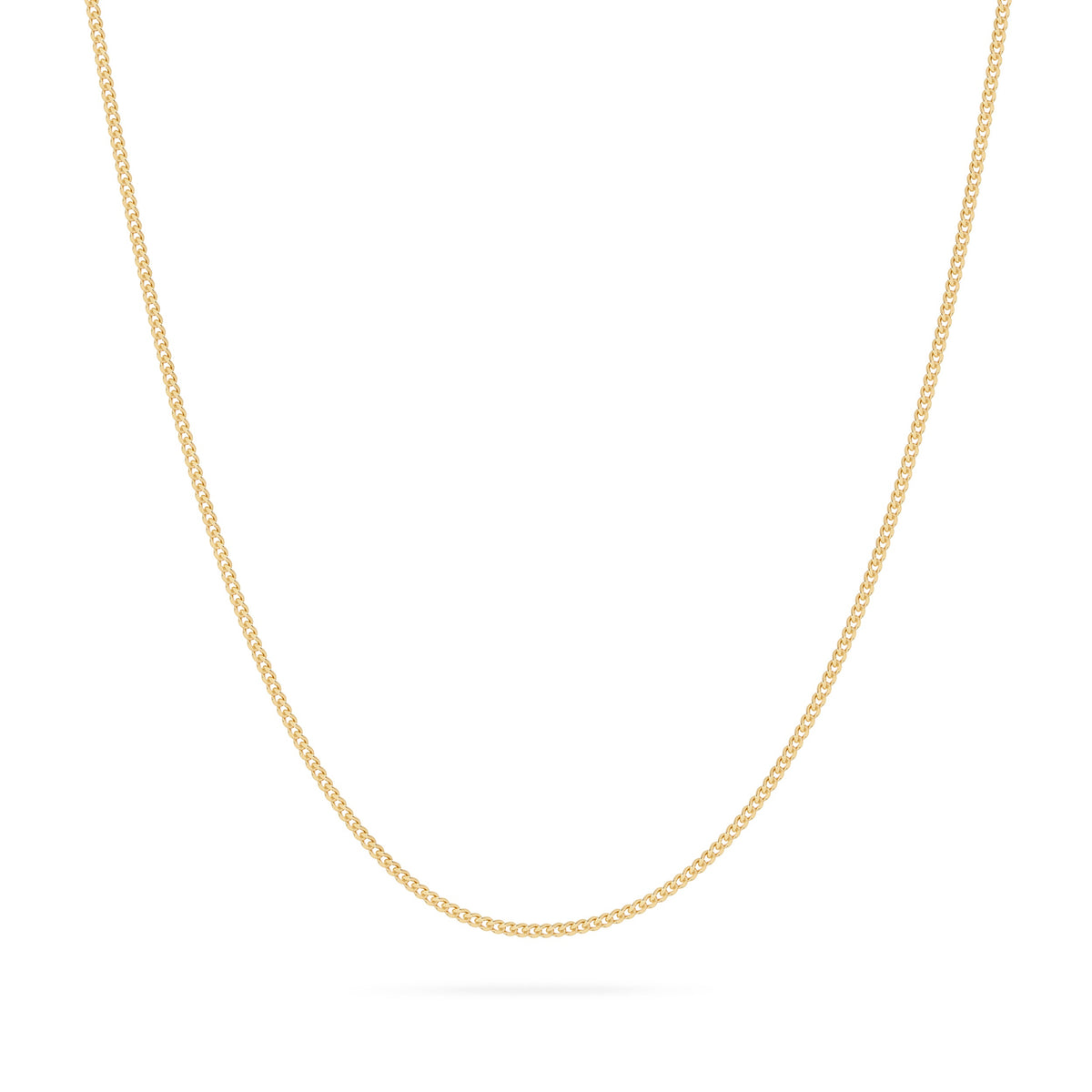 Short Yellow Gold Curb Chain Necklace