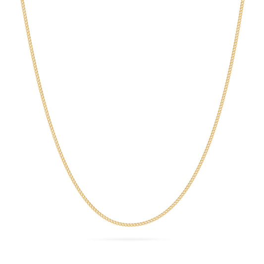 Short Yellow Gold Curb Chain Necklace