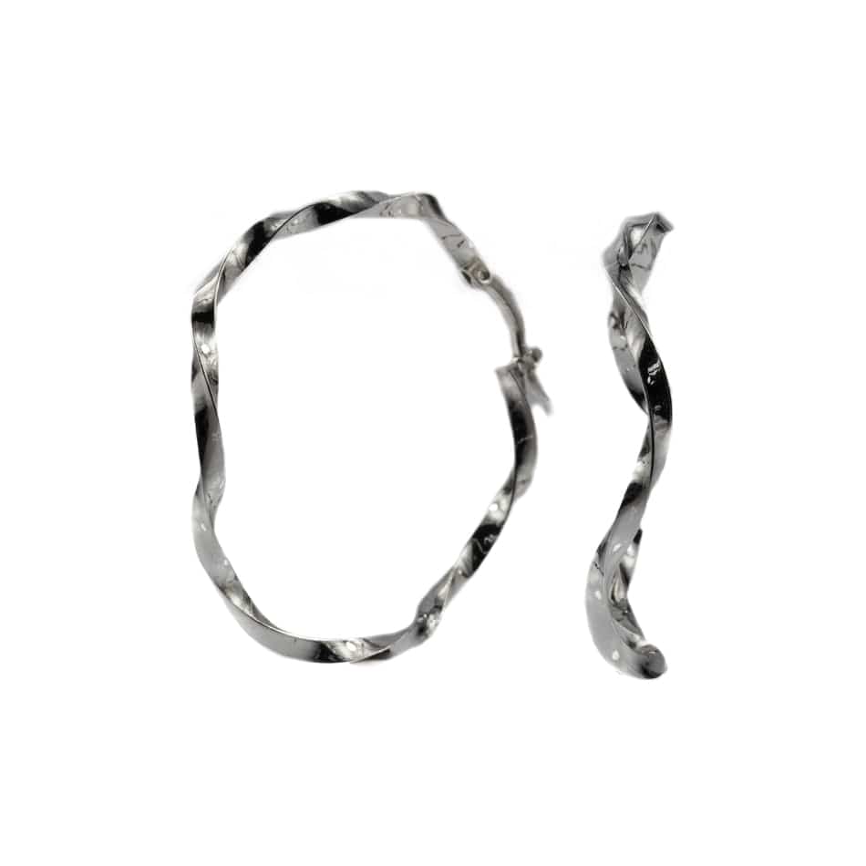 Silver Hoop Earrings with Cross
