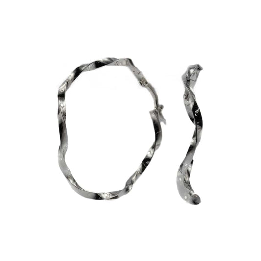 Silver Hoop Earrings with Cross