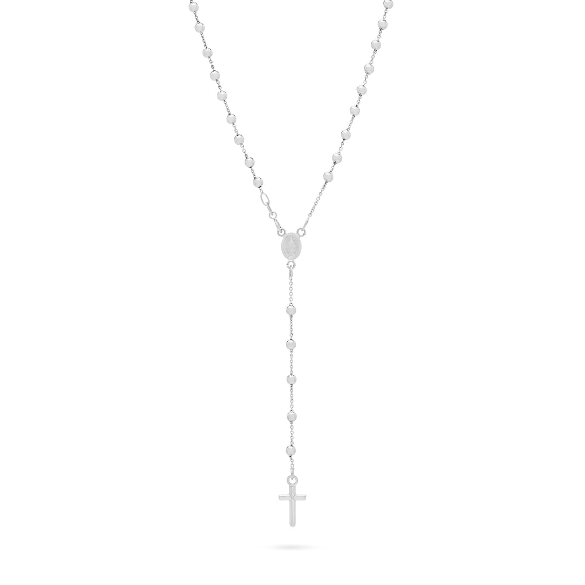 Simple White Gold Rosary beads