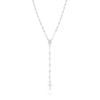 Simple White Gold Rosary beads