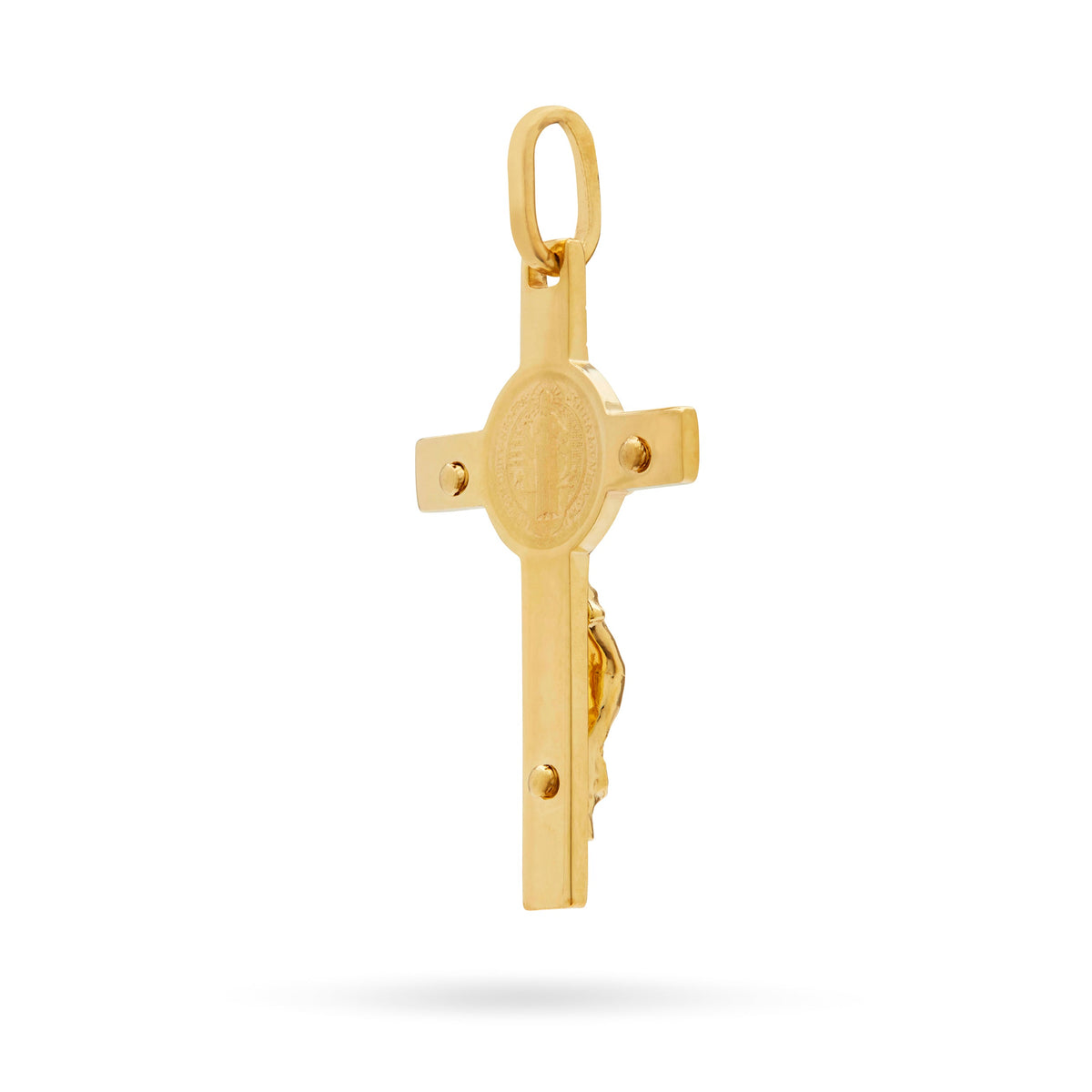 Small Gold-plated Sterling Silver St. Benedict Crucifix Pendant