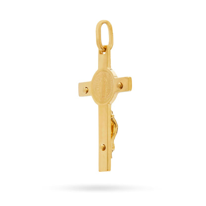 Small Gold-plated Sterling Silver St. Benedict Crucifix Pendant