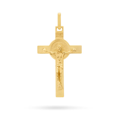 Small Gold-plated Sterling Silver St. Benedict Crucifix Pendant