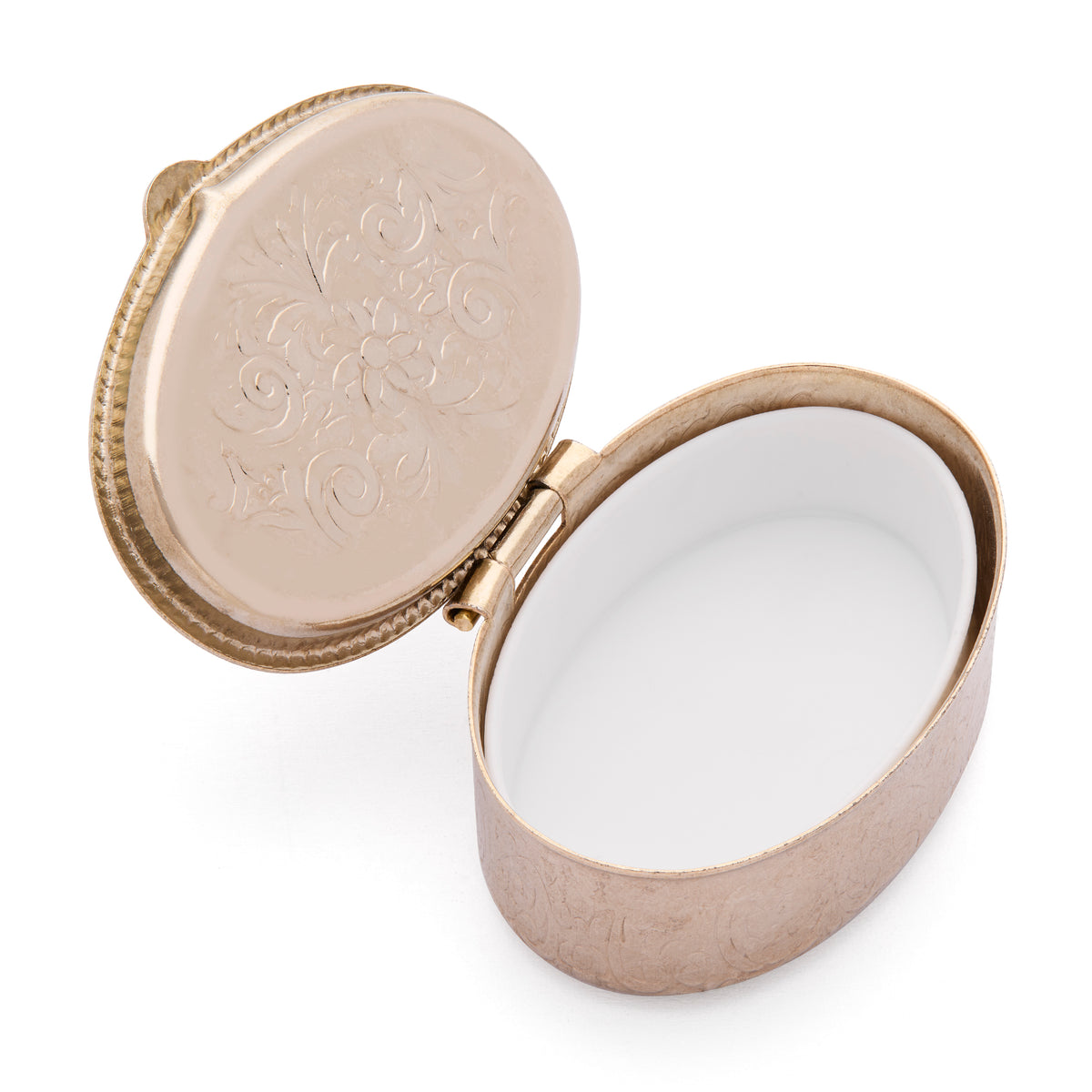 Small Oval Pill Box in Gold-tone Metal of St.Peter's Basilica