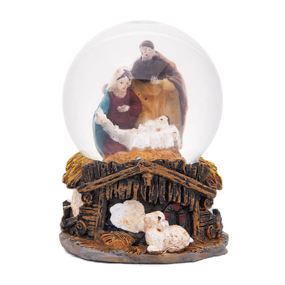 Snow Globe With Nativity Scene on Resin Hut