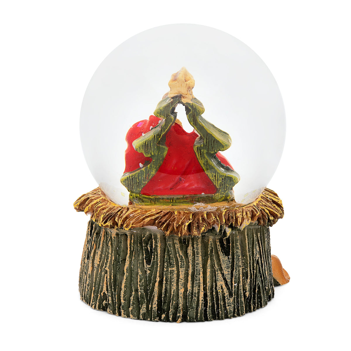 Snow Globe With Resin Nativity Scene And Christmas Tree