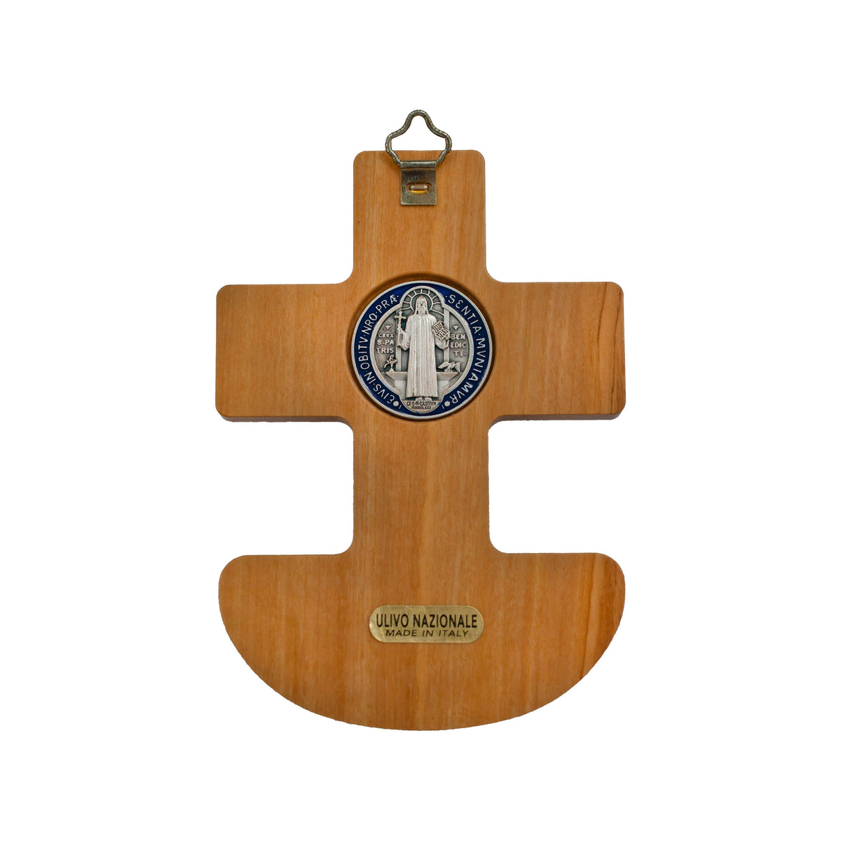 St. Benedict Holy Water Font Olive Wood